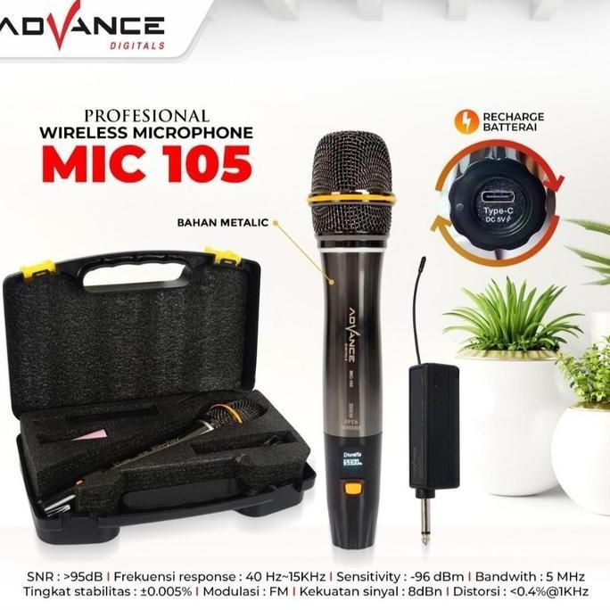 ADVANCE PROFESIONAL WIRELESS MICROPHONE / MIC WIRELESS MIC-105