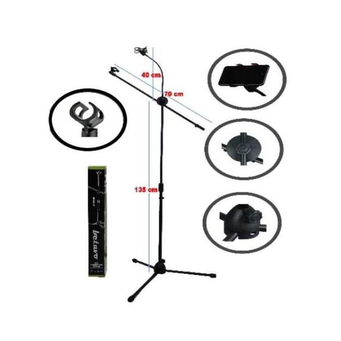 Stand Microphone dan Holder Handphone, Tiang Mic Holder HP Stand mic Betavo
