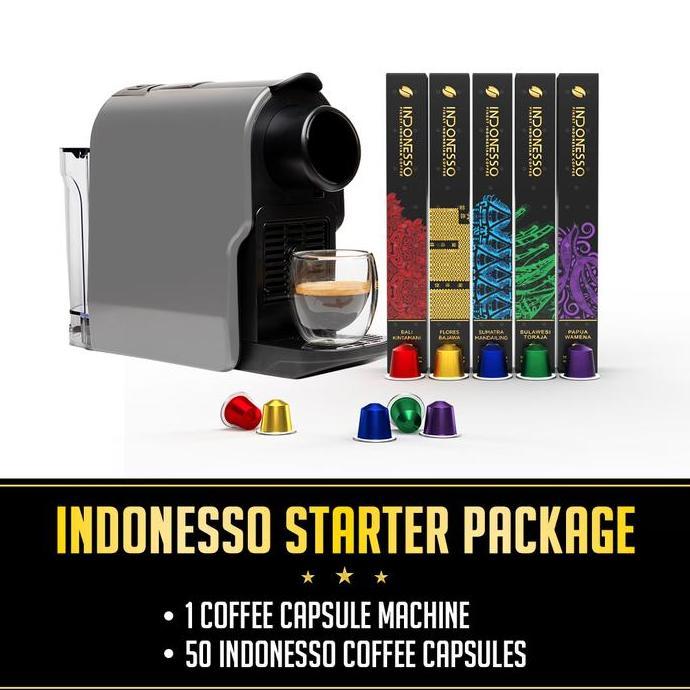 INDONESSO Starter Package Coffee Capsule Machine Mesin Kapsul Kopi