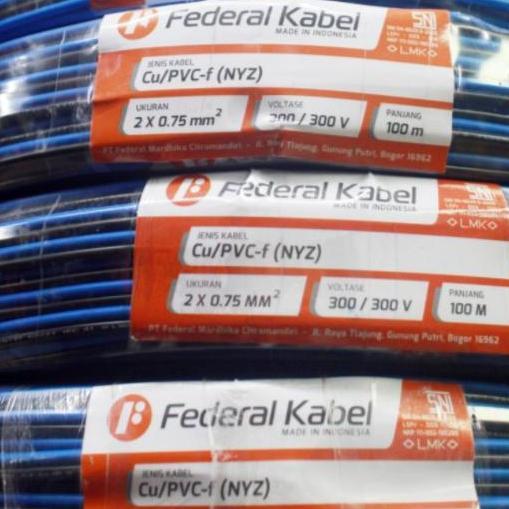 Kabel Twin Round NYZ 2x0,75 2x0.75 2x0,75mm Federal @100meter