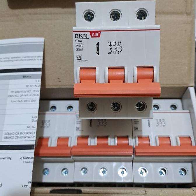 Miliki Mcb Ls 3P 63A Bkn C63A-6Ka Original