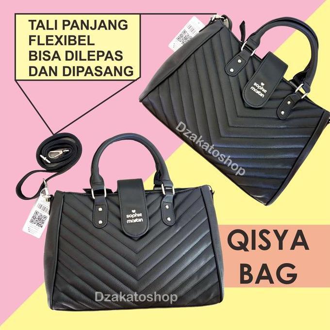 Tas Kerja Jinjing Tenteng Bahu Wanita Shopie Martin Paris Qisya Grey dan Black Promo Terbaru 2022 Ke