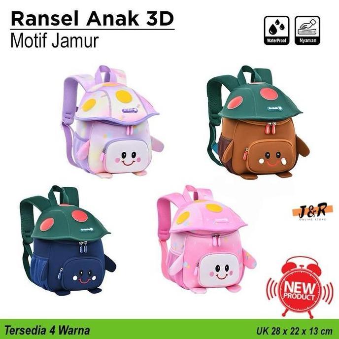 Tas Ransel Anak 3D Motif Jamur