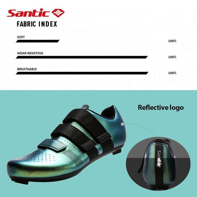 Santic S20017 Sepatu Sepeda Cleat Roadbike Self-Locking Road Cycling Shoes Breathable Unisex Bike Ou