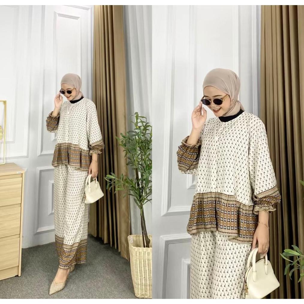Promo  Pusat Klamby - One Set Andini Daily Set Rayon Premium Celana Kulot Busui