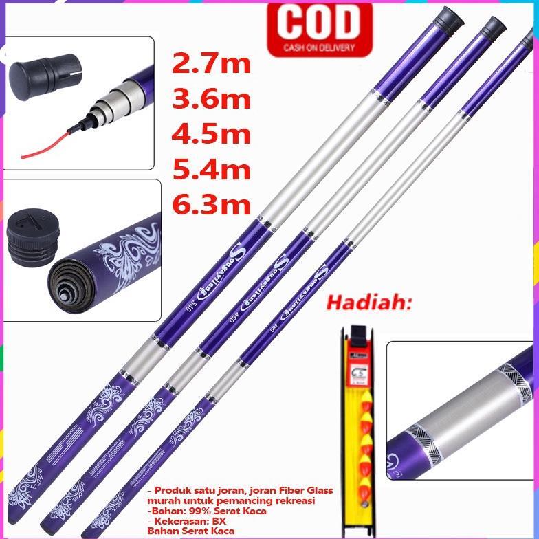 Sougayilang  2.7m 3.6m 4.5m 5.4m 6.3m 7.2m Joran Tegek Fishing Rod Carbon Tegek Panjang Fishing Pole