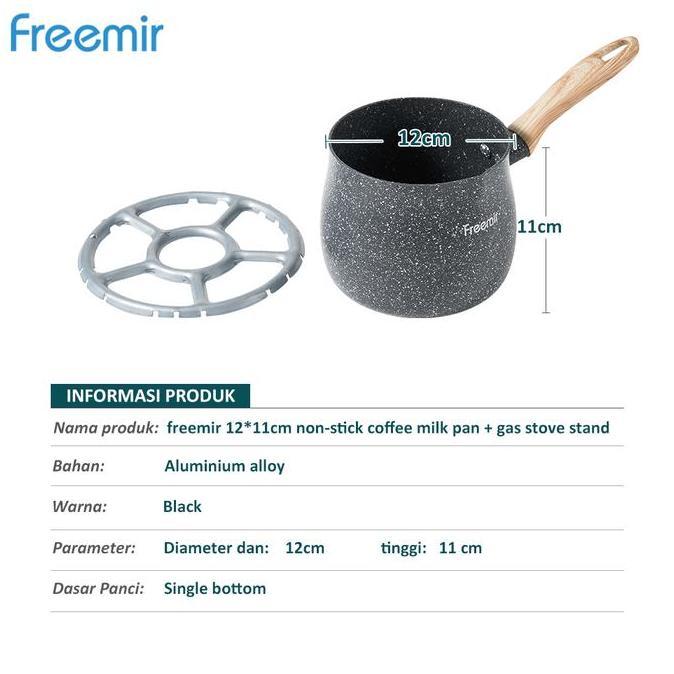 New- [Special Crehom] Freemir Panci Mini Gemoy Mpasi 12Cm Bahan Batu Granit Cekung Wajan Anti Lengke