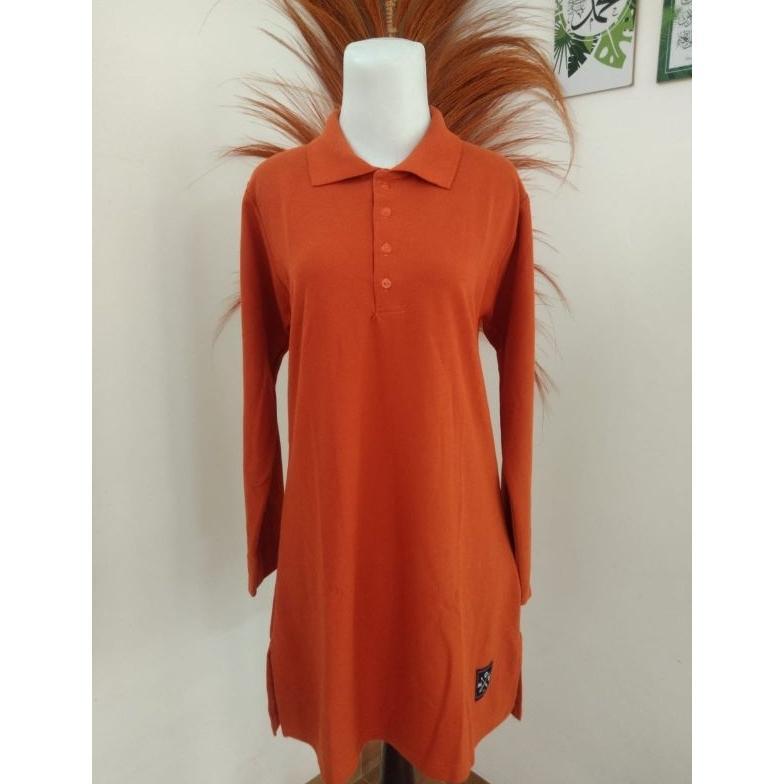 Murah  Kaos Couple Krah Teracota Terakota Cowo Lengan Pendek Cewe Tunik Lengan Panjang Oren Bata Mer