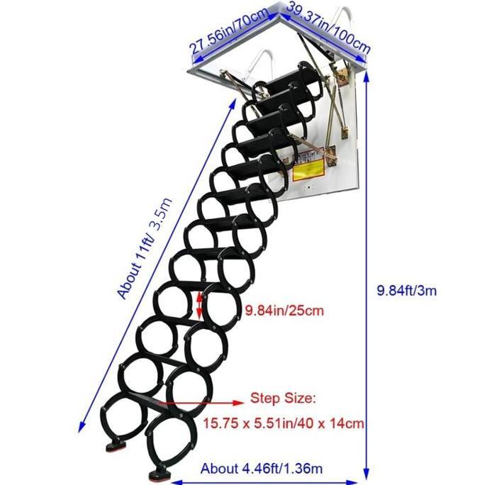 Tangga Loteng Teleskopik Lipat 3,5 Meter