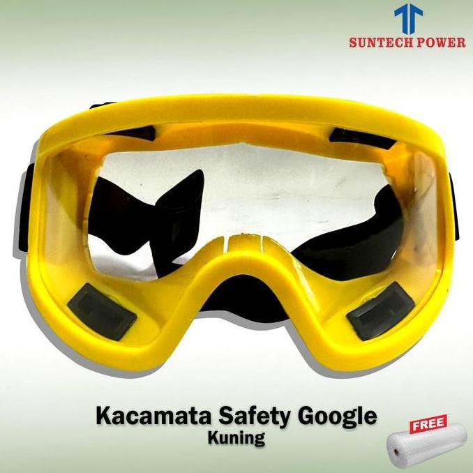 Kacamata Safety Googles Anti Kabut Merah Kuning Lentur