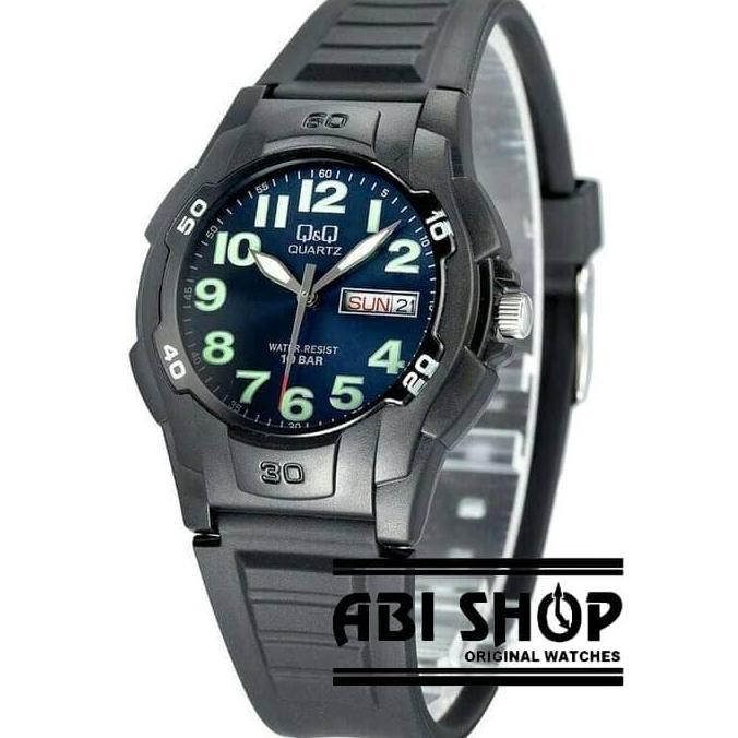 Jam Tangan Pria QQ QnQ Q&Q Classic A128 J Orinal Hitam Angka