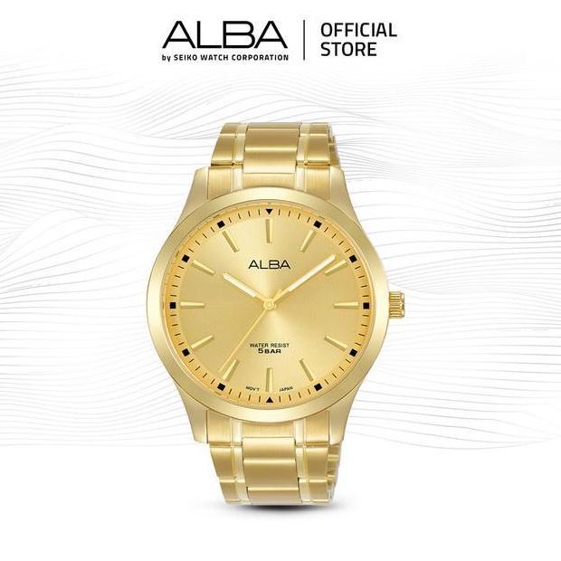Alba Jam Tangan Pria ARX0 / ARX0X1 Quartz Gold Dial Gold Stainless Steel Strap Watch