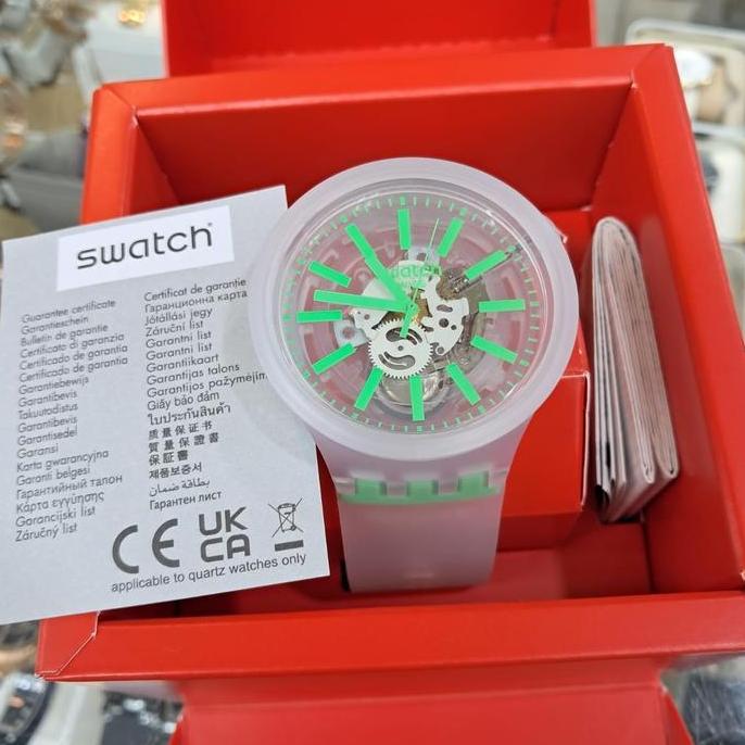 Jam Tangan Pria SWATCH Karet SO27E104 GREENINJELLY Orinal