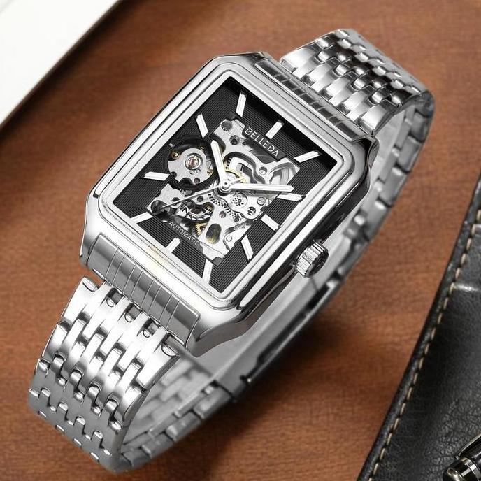 PROMO  BELLEDA 9469 RANTAI Jam Tangan Pria Otomatis Model Segi Water Resistence Watches