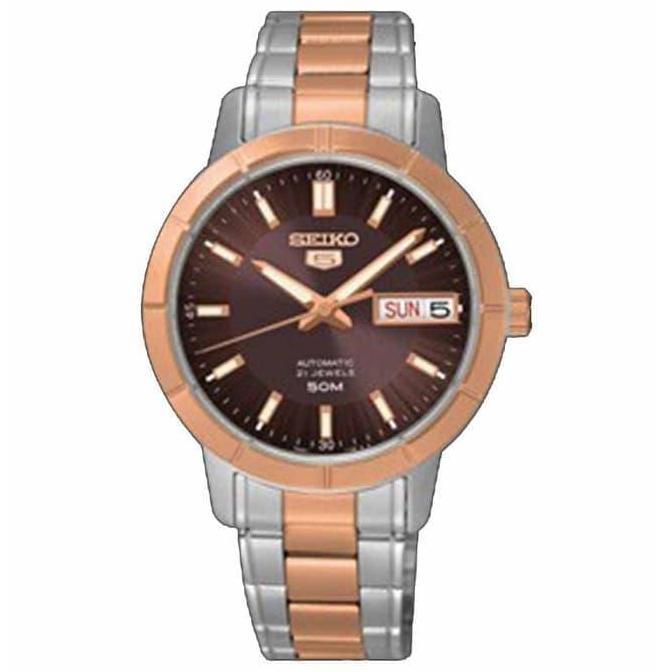 Seiko 5 SNK890K1 Automatic Silver Rose Gold Brown