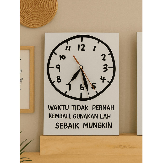 Luxelane_Shop Jam Dinding Unik Lucu Dengan Kata Kata Motivasi Untuk Dekorasi Kamar, Dekorasi Rumah