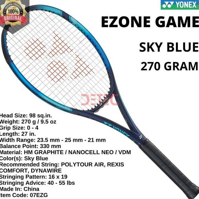 TERBARU Yonex EZONE GAME 98 270g Sky blue - raket tenis
