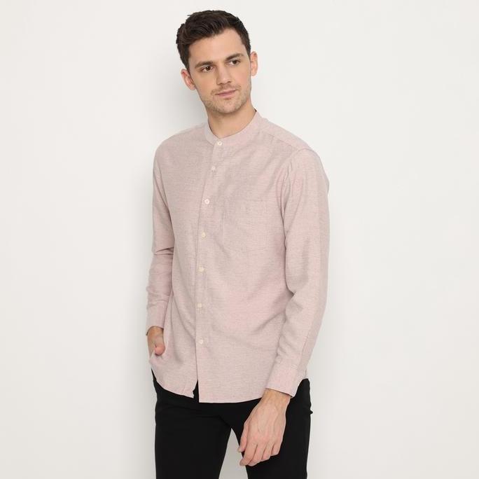Platini Kemeja Koko Pria Lengan Panjang Katun Pink 961125