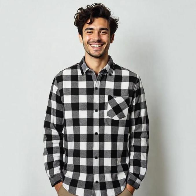 Mr Mads - Vardy Kemeja Flanel Lengan Panjang Pria Kemeja Kotak Kotak Pria Wanita