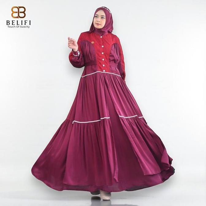 Sale Clearance Sale - Gamis Kondangan Mewah Miray Series Elegan Rose Organza Dan Brukat Mewah