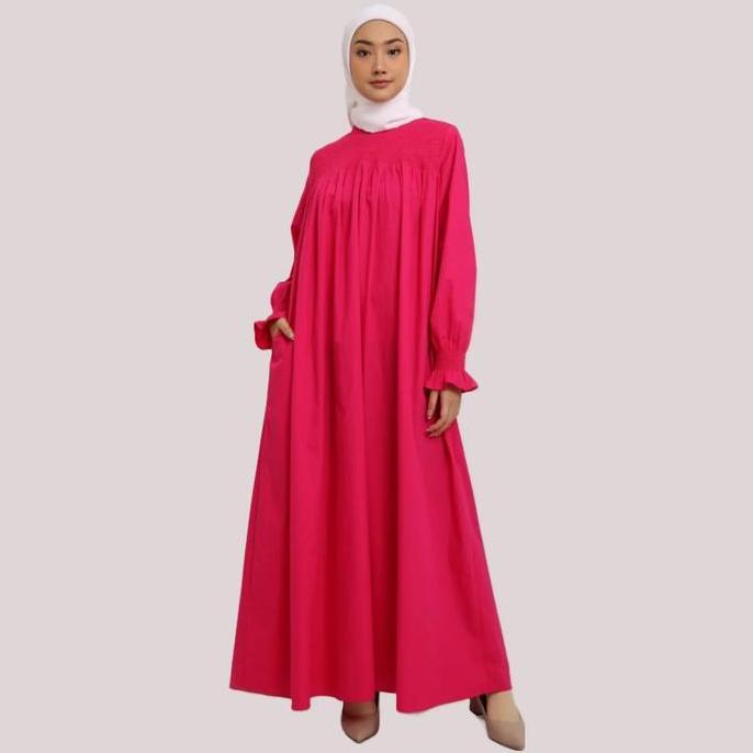 Grosir Elzatta Gamis Katun Smock Dress Elzatta Gamis Wanita Polos Terbaru Original