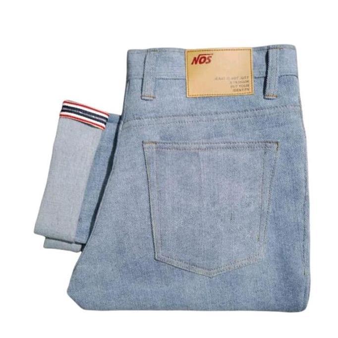 celana selvedge shoft jeans warna telor asin Denim Pria Panjang Distro