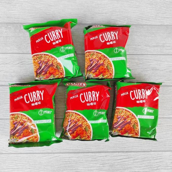 Mamee Mie Instant Vegetarian Curry Vegan 1 Pak isi 5 Bungkus