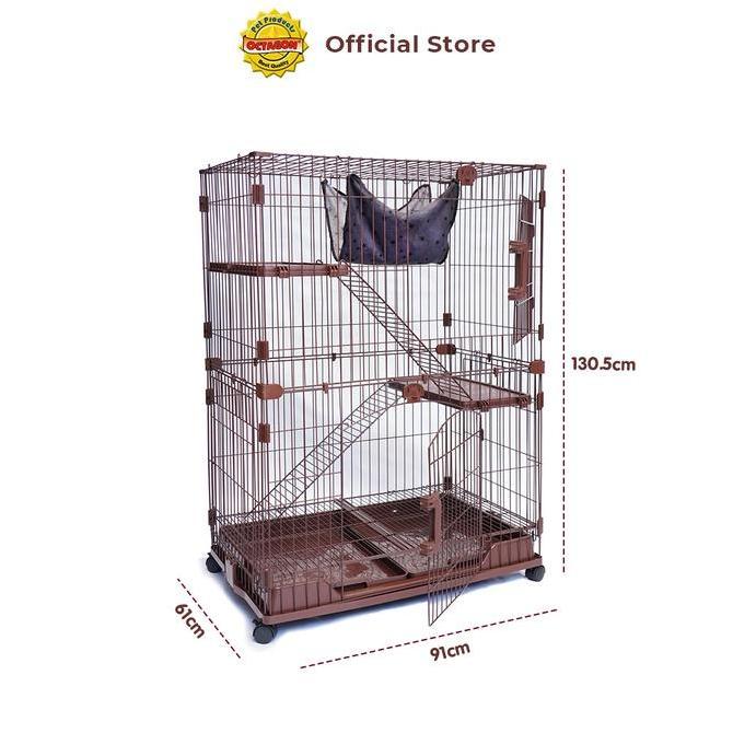 Kandang Octagon - Kandang Kucing Tingkat 3 / Tingkat 4 | Kandang 4 Lantai C-250 C-255