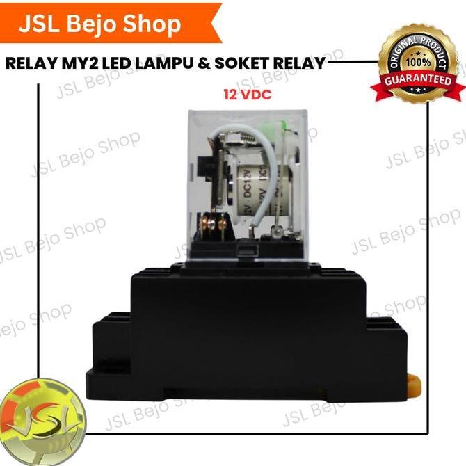 Spesial Relay My2 12V Dc / 24V Dc / 220V Ac + Soket Relay + Led Indicator | Relay 8 Pin Coil