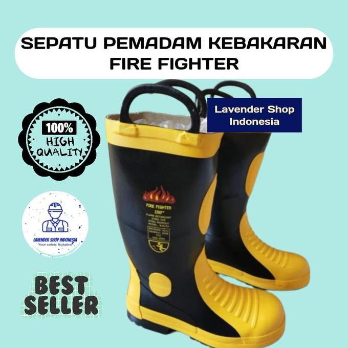 jar_fashiom - sepatu pemadam kebakaran harmit / fireman boots / sepatu damkar / safety fire boots