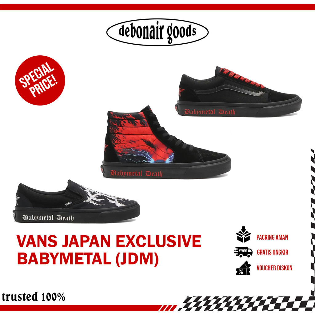 SEPATU VANS JAPAN MARKET BABYMETAL JAPAN LIMITED EDITION SLIP-ON SK8-HI OLDSKOOL