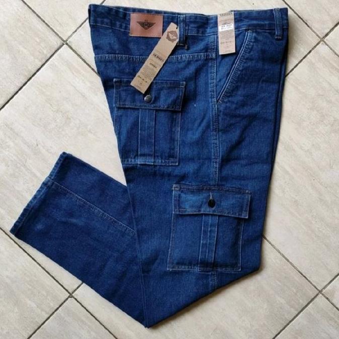 celana panjang jeans pria cargo / Celana Kantong Samping Cargo Jeans Panjang Pria / Celana Cargo Jea