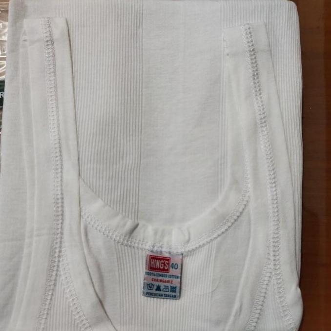 Singlet Hings Hongkong 323 / Singlet Putih Hings Hijau Size 38/40/42