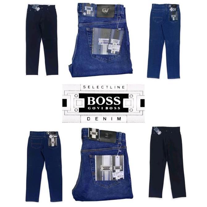 Celana Jeans BOSS/GOVIBOSS(Stretch) Soft Jeans Size 29 - 38 Panjang Pria Dewasa Slim Fit