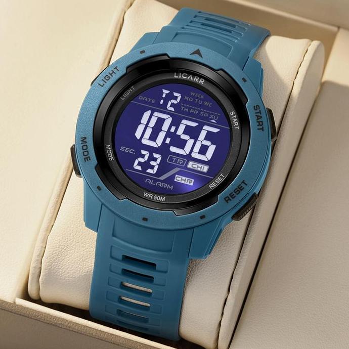 LICARR Jam tangan pria jam tangan pria fashion olahraga dital keren jam tangan pria rekreasi tahan a