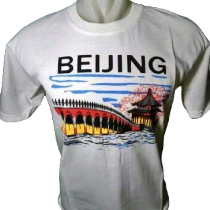 kaos souvenir baju oleh oleh negara china beijing oblong dewasa atasan pria dan wanita unisex keren 