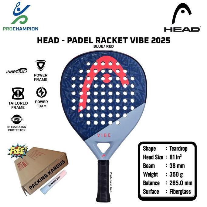 Padel Raket Head VIBE 2025 350 G Blue Red