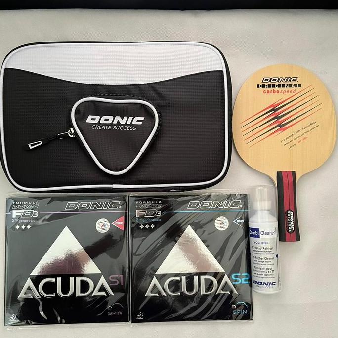Bat Pingpong Donic Carbo Speed + karet Donic Acuda Set
