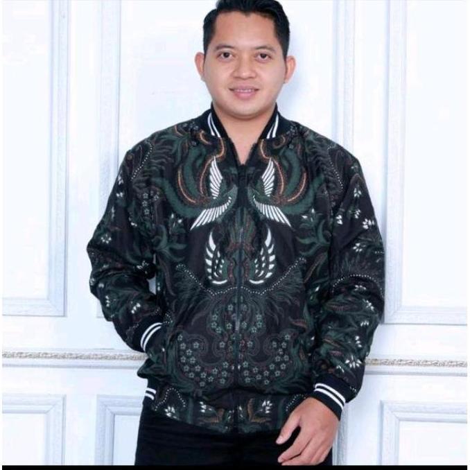 Jaket Batik Pria Hoodie Bomber Batik Modern Outwear Outer Premium