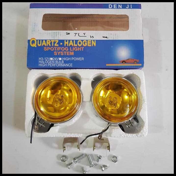 TERLARIS LAMPU SOROT /LAMPU TEMBAK/FOG LAMP HALOGEN 24V/100W H3 BULAT 3" KUNING 