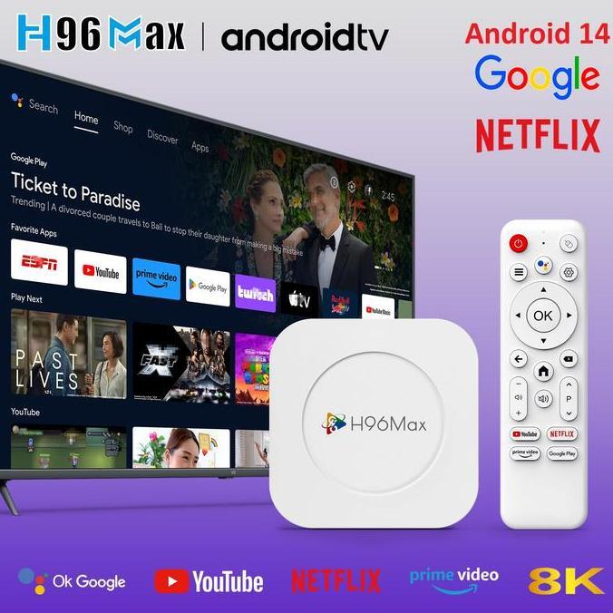 Android TV Box H96 MAX 4GB 64GB Bluetooth Miracast Resolusi 8K