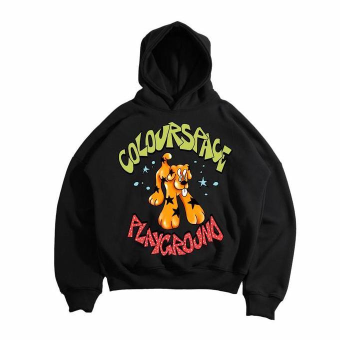 Hoodie Boxy Oversize Colourspace - Denise Black