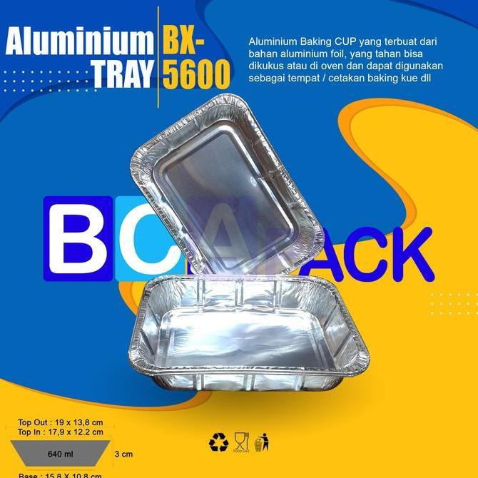 Isi 100 Pcs Aluminium Tray Bx5600 Wadah Aluminum Foil Tray Bx 5600