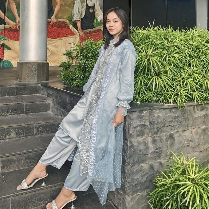 VALLETA BRUKAT TUNIK ONE SET (OUTER,BAJU INNER,CELANA)