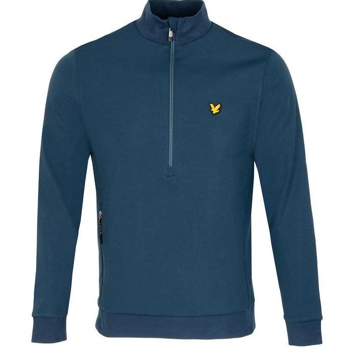 Lyle and Scott Windshield Half Zip Sweater Lht Navy Orinal
