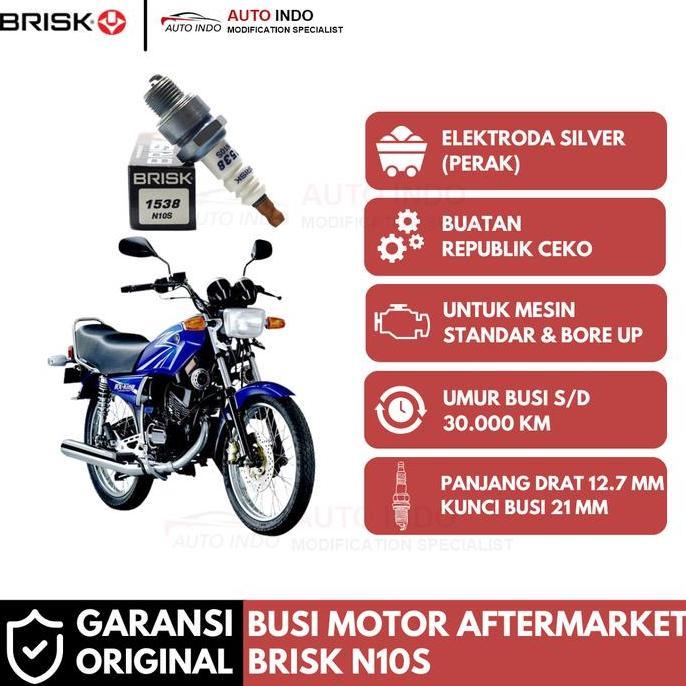 Busi Motor Brisk Silver Racing N10S Untuk Yamaha Rx King (Busi Pendek)