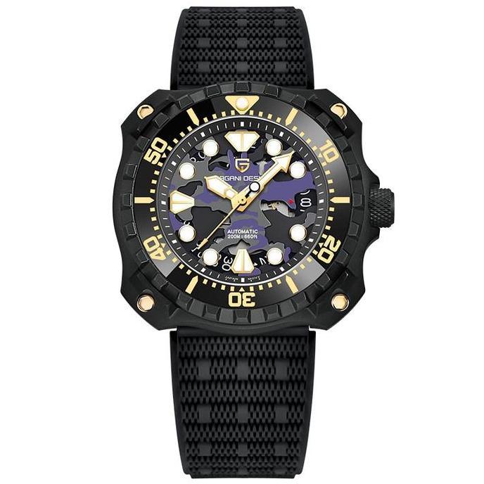 Jam Tangan Pria Original Elegant Pagani Design Military Camouflage Full Automatic Sapphire Glass