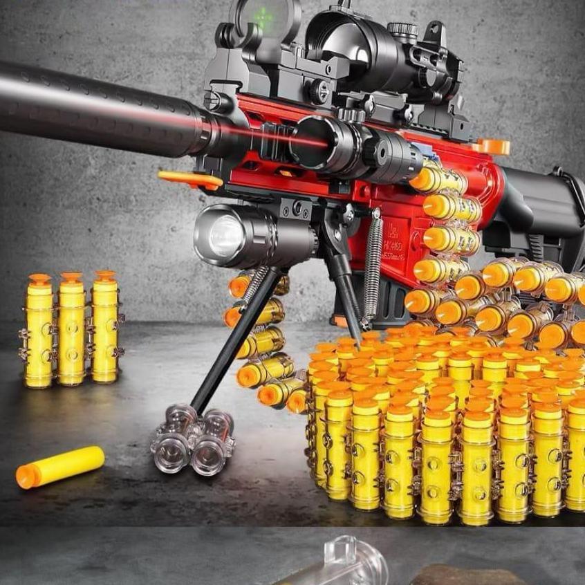 Mainan Sniper Pistol Tembak Dengan Peluru / Senjata Senapan Mainan Peluru Busa M416 / Long Shoot
