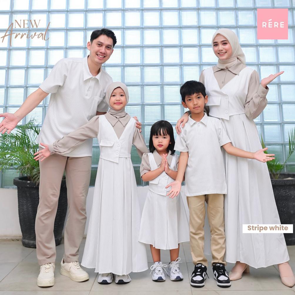 Rereyshop Naura Dress Voll 1 dan 2 - (MOM ONLY) - Setelan Gamis  Lebaran Sarimbit Couple Keluarga Ib