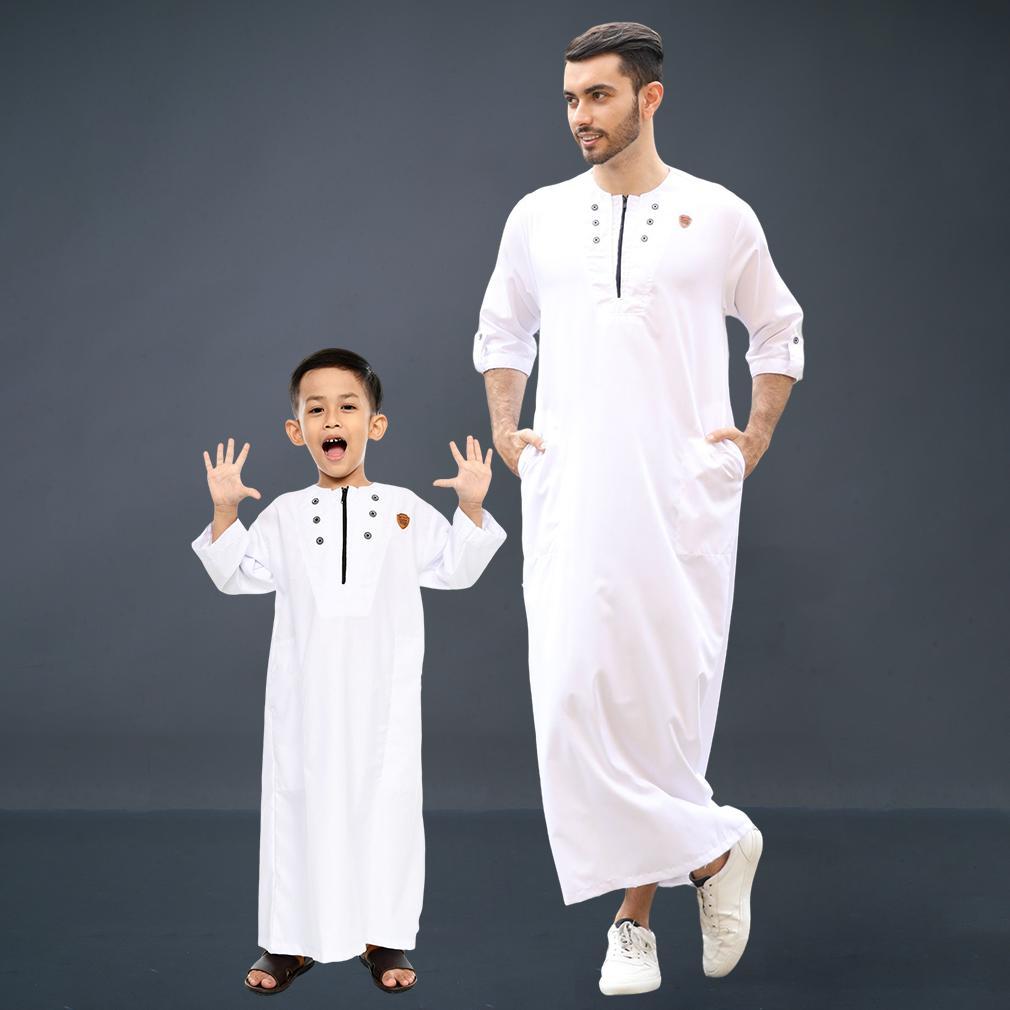 Kawan Muslim - Jubah Gamis Couple Ayah dan Anak Katun Kawan Muslim Terbaru Set Couple